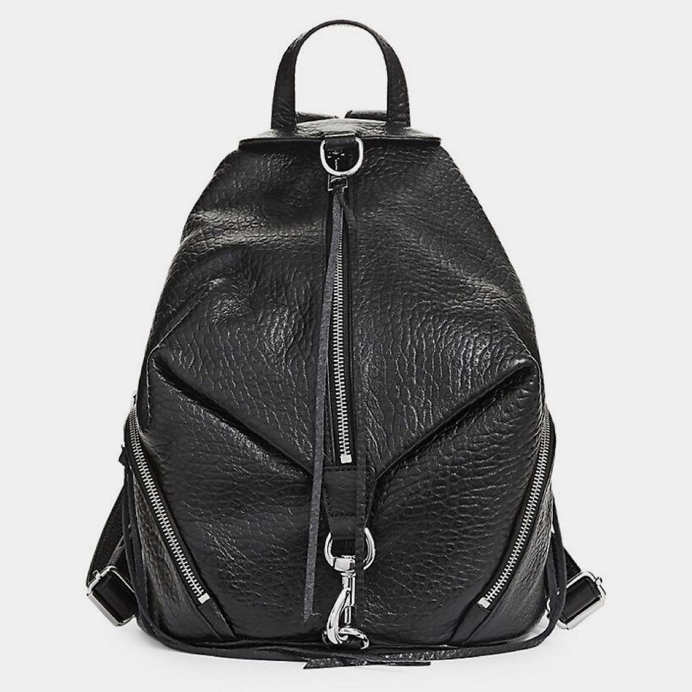 Rebecca Minkoff Black Leather Mini Julian Backpack